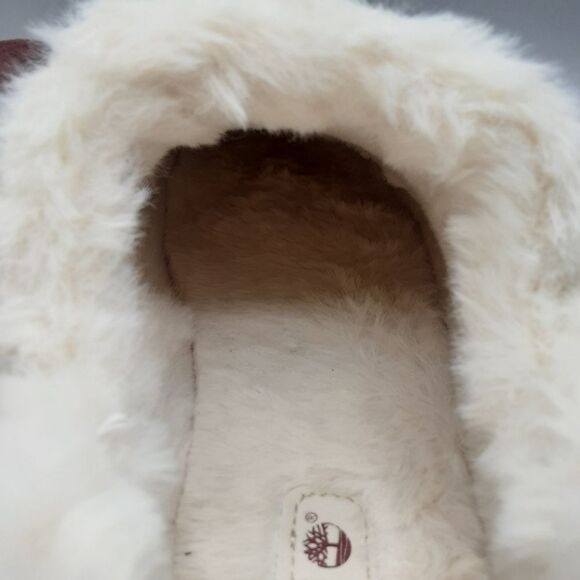 Timberland Skyla Bay Slip-on Women's 10M Red Burgundy Suede Faux Fur - Picture 6 of 14